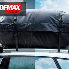 Roofmax Solid Waterproof Roof Cargo Bag Carrier - 15 Cubic Feet Fits All Cars - Heavy Duty Straps - Protective Mat - Roofmax Solid 15cf