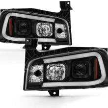 For 2006-10 Dodge Charger LED Daytime Running Lamp Bar Projector Headlights Black Housing Clear Lens Halogen Model Only