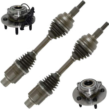 Detroit Axle - 4pc Front CV Axle Shafts, Wheel Hub & Bearings Assembly for 2006-2008 Dodge Ram 1500 4WD ONLY - For Models w/Speed Sensor on Left Hand Side
