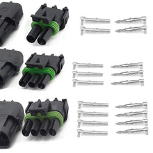 HIFROM 10 Kit (2+3+4 Pin Way) Waterproof Electrical Connector 1.5mm Series Terminals Heat Shrink Quick Locking Wire Harness Sockets 20-14 AWG