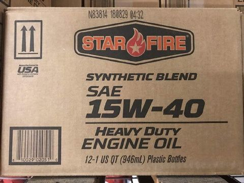 ' Star Fire Premium Lubricants Syn Blend 15W40 CK-4 12 Quart Carton