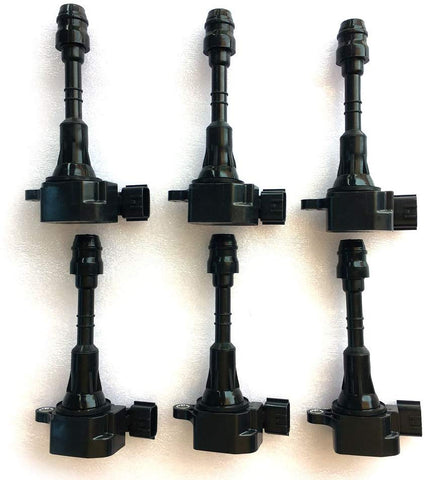 Motorhot Pack Of 6 Ignition Coil Black fit for 02-04 Infiniti 02-12 Nissan Compatible with UF349 C1406