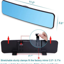 SkycropHD Anti Glare Rear View Mirror for Car, Clip on Wide Angle Rearview Mirror Eliminate Blind Spots – Convex, Blue