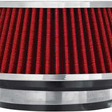 Spectre Universal Clamp-On Air Filter: High Performance, Washable Filter: Round Reverse Tapered; 3 in/3.5 in/4 in Flange ID; 2.625 in (67 mm) Height; 6 in (152 mm) Base; 4.75 in Top, SPE-8161