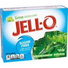 Jell-O Lime Sugar Free Gelatin Dessert Mix, 0.6 oz Box