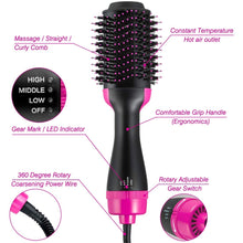 Hot Air Brush,Hair Dryer Brush, One Step Hair Dryer & Volumizer, Styler for Straightening, Curling, Salon Negative Ion Ceramic Electric Blow Dryer Rotating Straightener Curl Brush