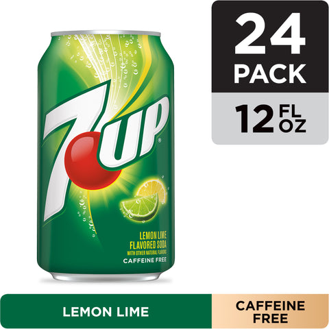7UP Lemon Lime Soda, 12 fl oz cans, 24 pack