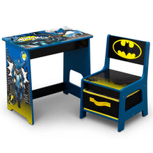 Batman 4-Piece Room-in-a-Box Bedroom Set by Delta Children - Includes Sleep & Play Toddler Bed, 6 Bin Design & Store Toy Organizer and Desk with Chair