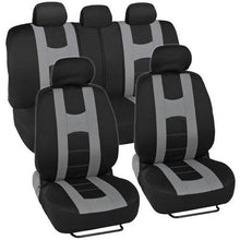 BDK Rome Sport Seat Covers for Car, SUV and Van, Sporty Racing Style Stripes, Split Bench, Side Airbag Compatible