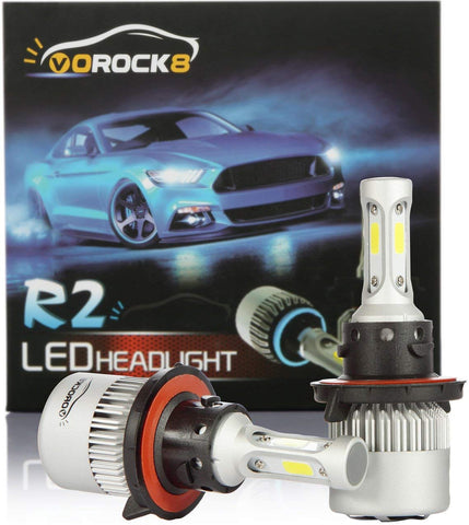 VoRock8 R2 COB H13 9008 8000 Lumens Led Headlight Conversion Kit, High Low Beam Headlamp, Dual Beam Head Light, Halogen Head Light Replacement, 6500K Xenon White, 1 Pair