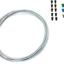 25 ft. Zinc Plated 3/16" Brake Line Tubing w/ metric brake line ISO/Bubble Flare fittings . (Pack of 16 fittings)