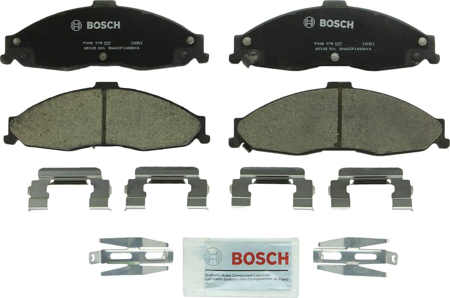 Bosch BC749 QuietCast Premium Ceramic Disc Brake Pad Set For Avanti: 2001-2004 Avanti II; Chevrolet: 1998-2002 Camaro; Pontiac: 1998-2002 Firebird; Front