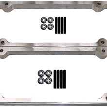 ICT Billet SBC Small Block Chevy 3/4" Billet Valve Cover Spacer Riser 350 Compatible with Chevrolet Shaft Mount Roller Rocker Engines Clearance 551661-7