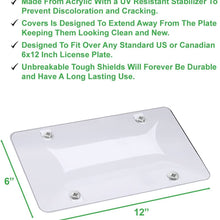 lebogner Car License Plates Shields 2 Pack Clear Bubble Design Novelty Plate Covers to Fit Any Standard US Plates, Unbreakable Frame Covers to Protect Front, Back License Plates, Screws Included