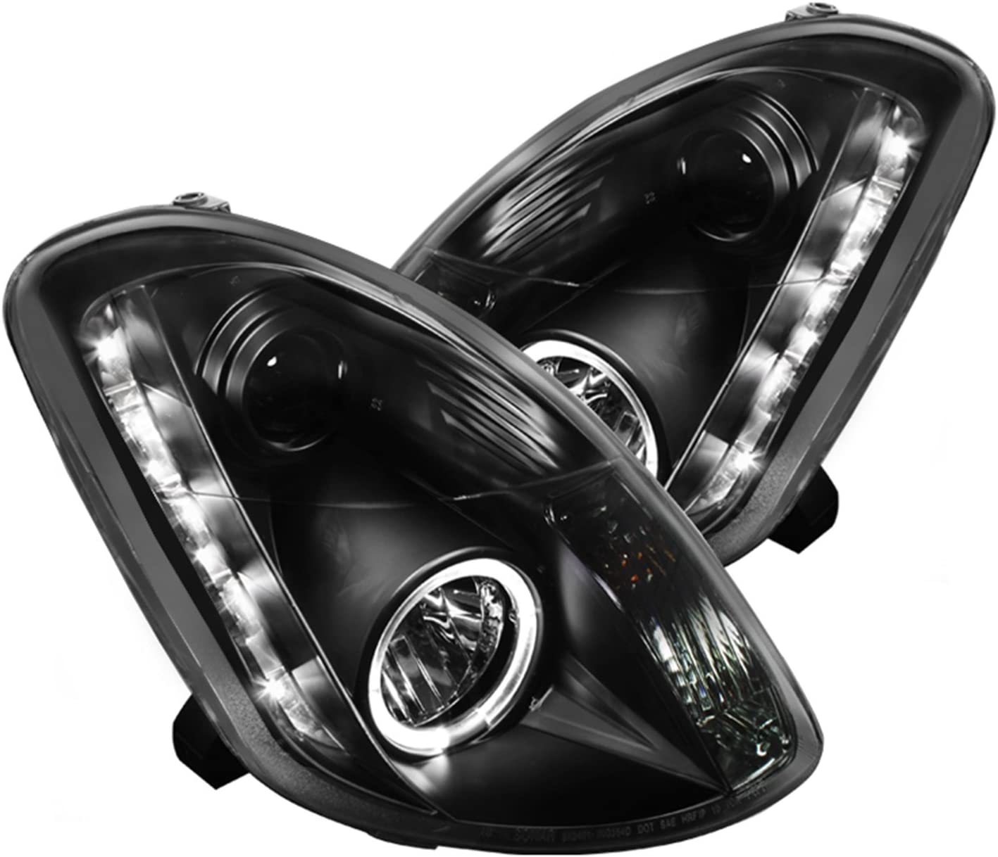 Spyder Auto PRO-YD-IG35034D-DRL-BK Infiniti G35 4-Door Black DRL Halo LED Projector Headlight (Black)