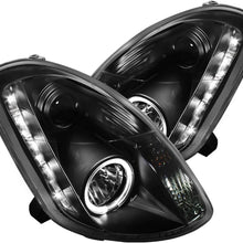 Spyder Auto PRO-YD-IG35034D-DRL-BK Infiniti G35 4-Door Black DRL Halo LED Projector Headlight (Black)