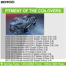 Coilover Struts Suspensions Shock Struts Kits Assembly SCITOO Full Set Shocks Struts Kits Fit for 2008 2009 2010 2011 2012 Honda Accord