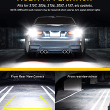 3157 LED Reverse Light Bulbs, AUXITO 1400 Lumens 4014 102-SMD 3056 3156 3057 4157 LED Bulbs with Projector for Backup Reverse Lights Tail Brake Signal Lights, 6000K Xenon White