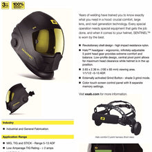 ESAB Sentinel A50 Automatic Welding Helmet, BAG, TIG GLOVE, STRIKER, TIP CLEANER 0700000800