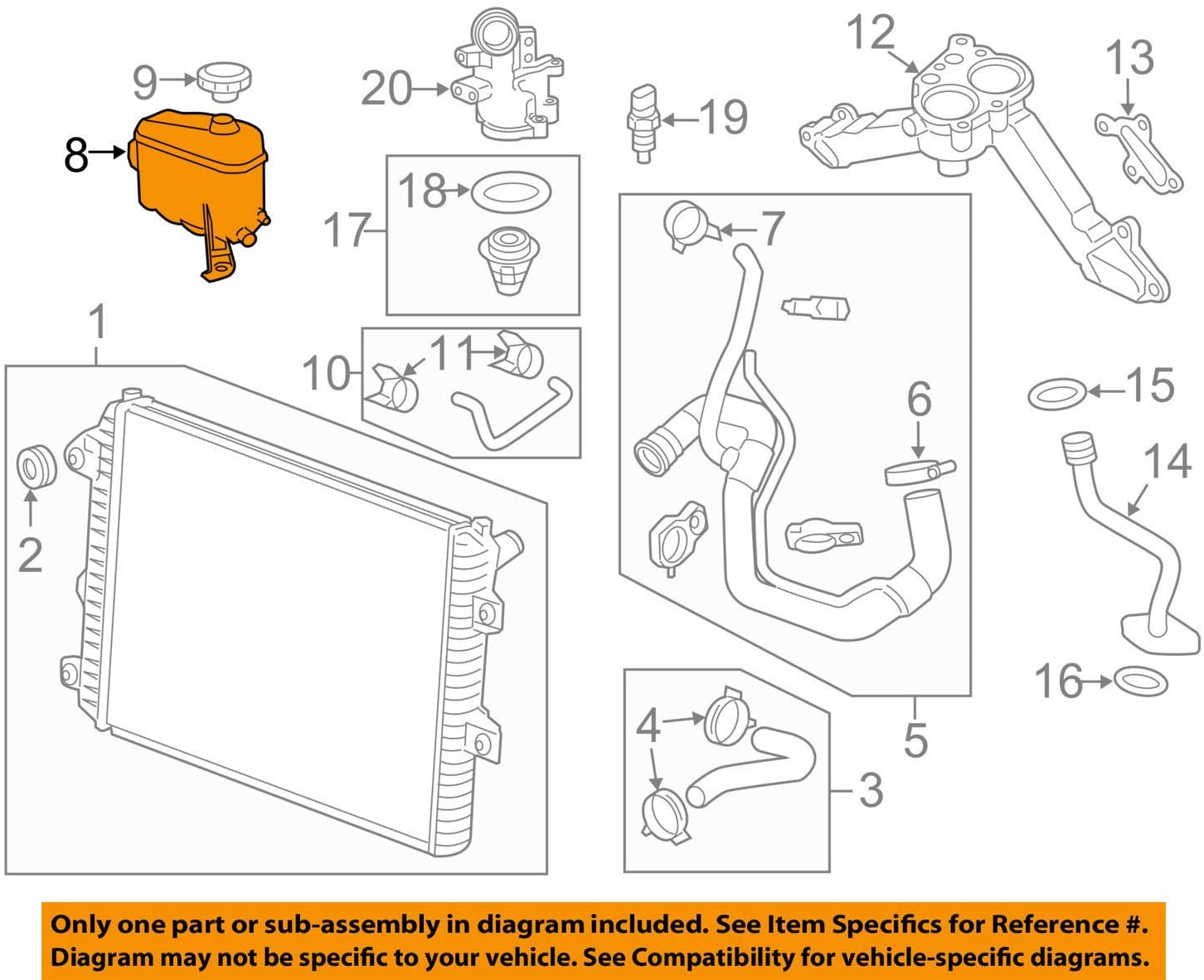 Genuine GM 22866587 Radiator Surge Tank