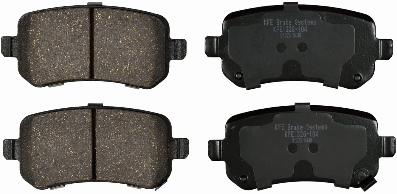 KFE KFE1326-104 Ultra Quiet Advanced Premium Ceramic Brake Pad Rear Set for: 2008-2011 Chrysler Town & Country; Dodge Grand Caravan, Journey; Volkswagen Routan