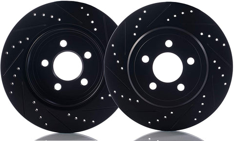 Perfit Liner Rear Drilled and Slotted Pair Disc Brake Rotor Compatible With NISSAN Altima 2002-2018, NISSAN Juke 2011-2017, NISSAN Maxima 2004-2008, NISSAN Sentra 2007-2019