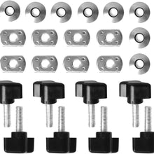 DEDC 8pcs Jeep Tie Downs D Rings Anchors and 8 Pack Jeep Hard Top Quick Removal Thumbs Screw for Jeep Wrangler (8 thumb screws and nuts washers)