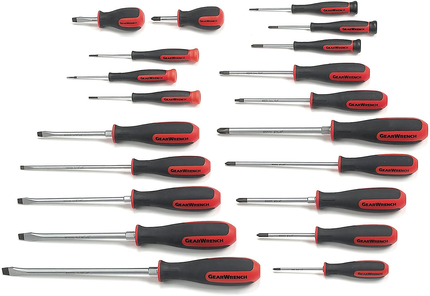 GEARWRENCH 20 Pc. Phillips/Slotted/Torx Dual Material Screwdriver Set - 80066