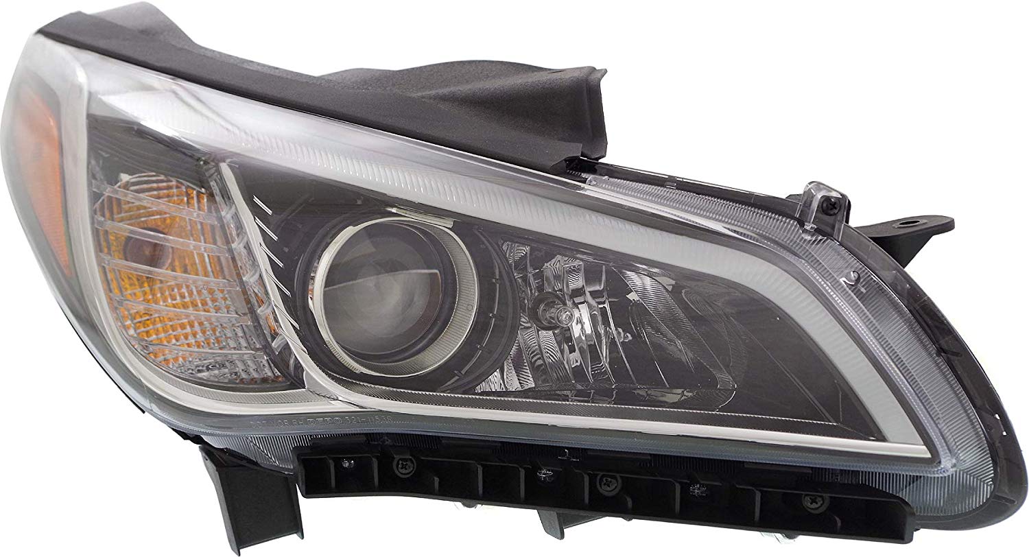 Headlight Assembly Compatible with 2015-2017 Hyundai Sonata Halogen Passenger Side