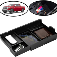 lebogner Center Console Half Storage Tray Organizer Compatible with Toyota Tundra, Armrest Console Secondary Accessories Box with 3 Compartments and 1 Coin Holder, (2014-2020 All Models)