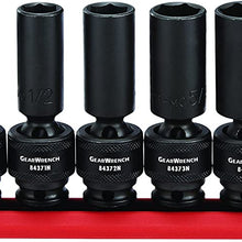 GEARWRENCH 10 Pc. 1/2" Drive 6 Point Deep Universal Impact SAE Socket Set - 84943N, Black
