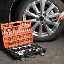 MORWELL 1/4”and 1/2”Socket Wrench Set, 94 pieces Mechanics Tool Set with Ratchets,Universal Joint, Extensions 6-Point Socket Set with Blow Molded Case