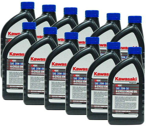 Kawasaki 12PK SAE 20W50 4-Cycle Engine Motor Oil OEM# 99969-6298 Quart Bottle