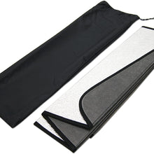 TuningPros CFS-278-S Custom Fit Fold Up Thermal Shade Car Windshield Protector, Sunshade Visor Sun Shade in Silver & Grey 1-pc Set Compatible With 2008-2013 Nissan Rogue