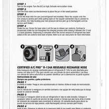 Certified AC Pro Car Air Conditioner Hose for R134A Refrigerant, Recharge Kit for Cars & Trucks & More, Reusable, 8 in, CERT401-1