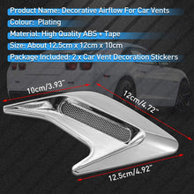 KATUR Air Vent Hood Decorative Air Flow Intake Universal Car Air Flow Vent Hood Air Flow Vent Sticker (White)