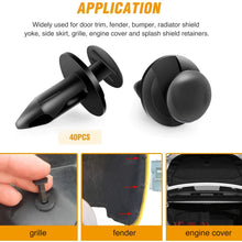 GOOACC Nylon Bumper Fastener Rivet Clips Car Door Clip Panel Audio Video Dashboard Dismantle Kits Installer Pry Tool (40PCS Fastener Rivet Clips)