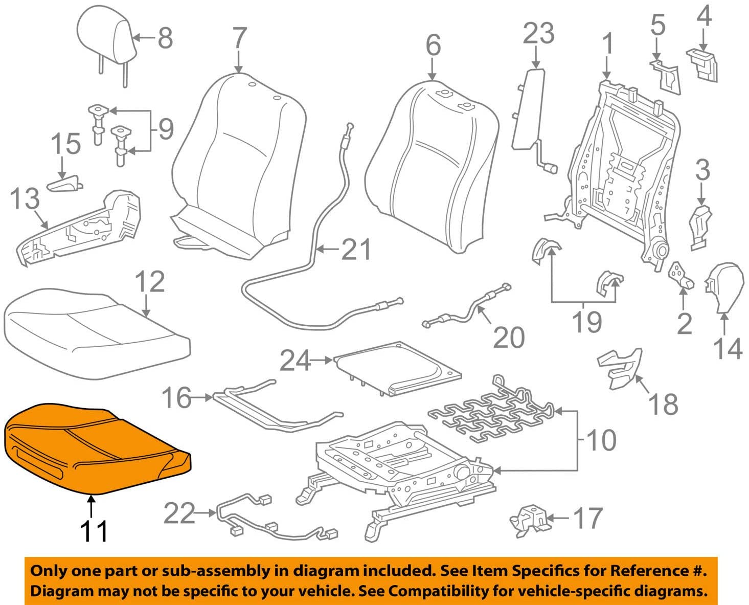 TOYOTA Genuine 71511-0D470 Seat Cushion Pad