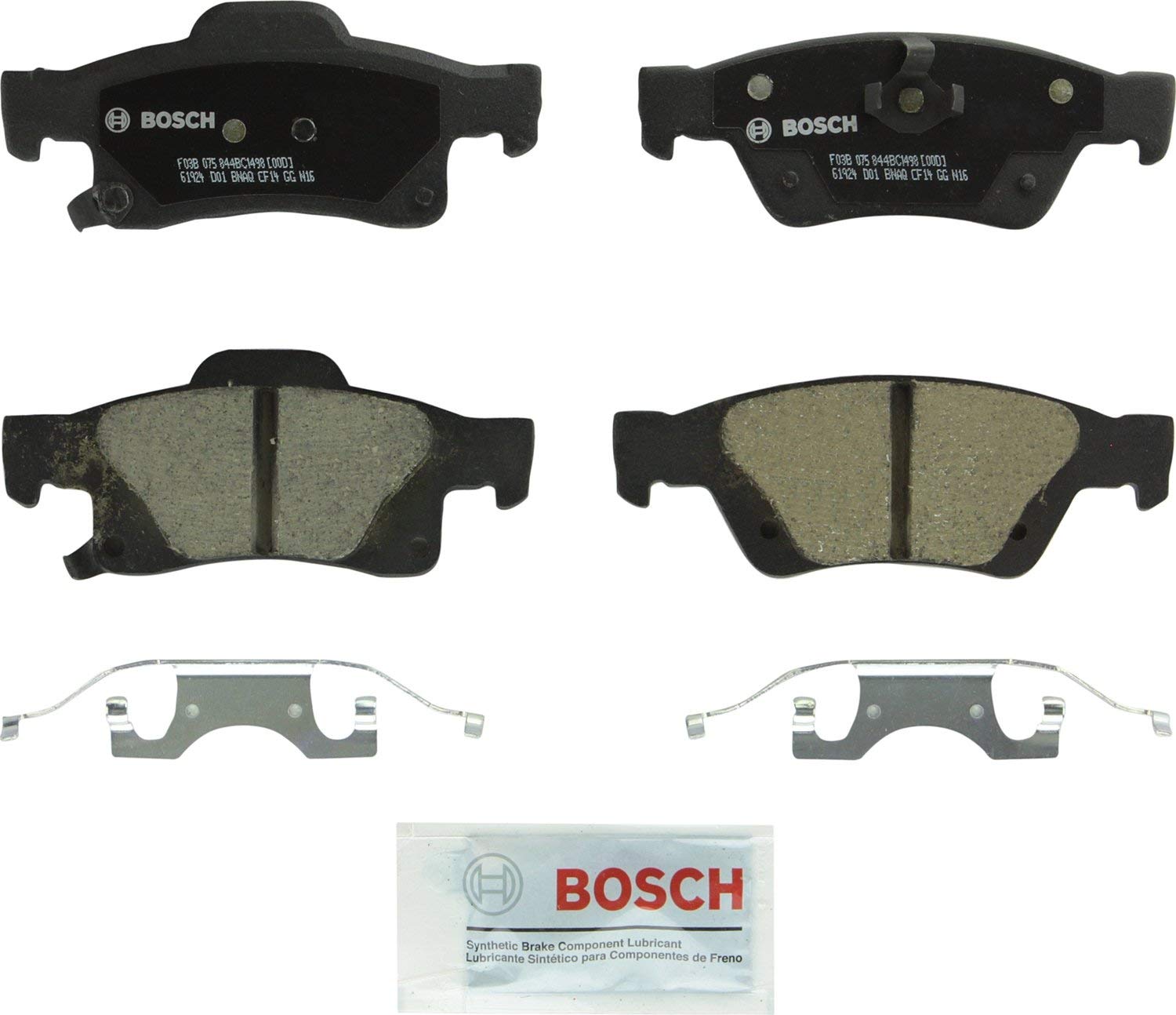 Bosch BC1498 QuietCast Premium Ceramic Disc Brake Pad Set For: Dodge Durango; Jeep Grand Cherokee, Rear