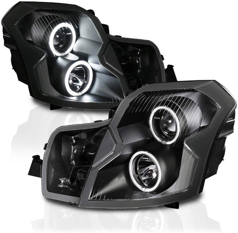 AmeriLite Projector Headlights Black (CCFL Halo) for Cadillac CTS - Passenger and Driver Side