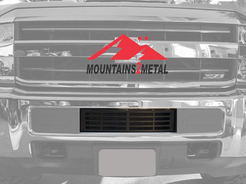 Mountains2Metal Stainless Steel Powder Coated Black Bumper Grille Insert Compatible with 2015-2019 Chevy Silverado 2500 3500 HD M2M #400-10-1