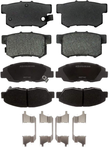 Front and Rear Ceramic Brake Pad Sets Kit For Honda Accord Civic EL