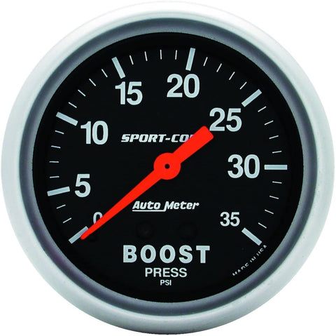 Auto Meter 3404 Sport-Comp Mechanical Boost Gauge, 2.625 in.