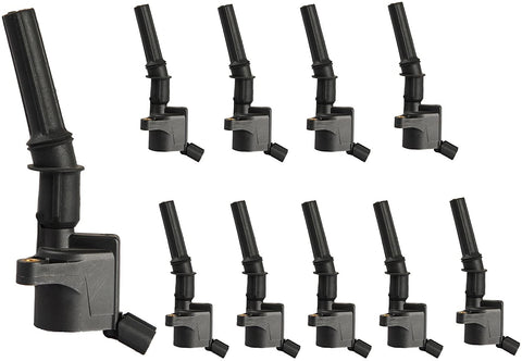 ENA Pack of 10 Ignition Coils Compatible with Ford Super Duty E-350 E-450 F-350 F-450 F-550 Econoline Excursion 6.8L V10 3W7Z12029AA 3W7Z-12029-AA 1L2Z-12029-AA