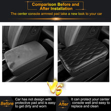 EEEKit Universal Center Console Leather Pad, Waterproof Car Armrest Seat Box Cover Protector for Most Vehicle, SUV, Truck, Car, (Black)