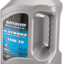 Quicksilver 8M0078617 4-Stroke Marine Engine Oil – for Outboard, Sterndrive & Inboard Engines – SAE 10W-30 Mineral – 1 Gallon