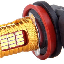 SCITOO White H11 LED Bulbs 54SMD LED Lights with Projector for Fog Light Plug and Play Style,2Pcs