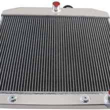 CoolingSky 3 Row Full Aluminum Radiator for 1955-1957 Chevy Bel Air/Del Ray/Nomad 150 210 6Cyl 8Cyl