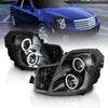 AmeriLite Projector Headlights Black (CCFL Halo) for Cadillac CTS - Passenger and Driver Side