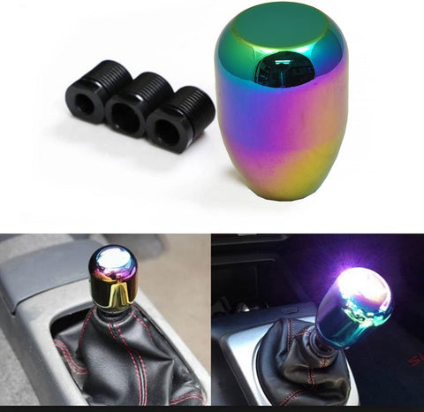 ICBEAMER 1 pc Neo Chrome Mini Racing Drift Shape Bar Stick Shift Knob Fit All Manual Transmission Vehicle